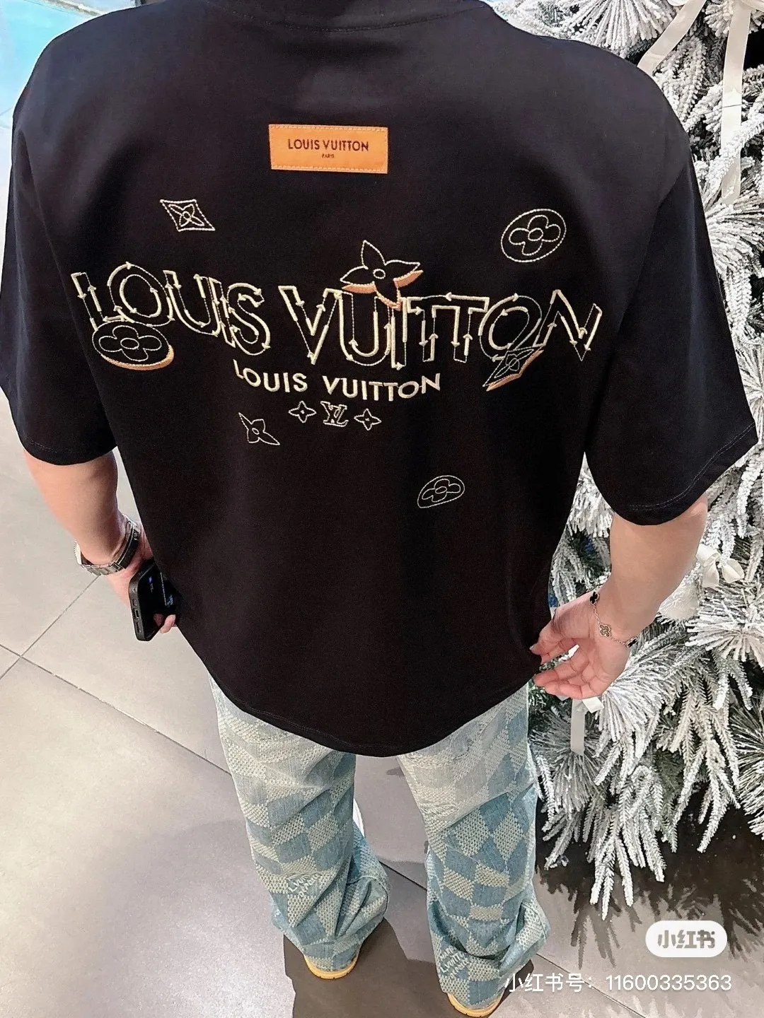 Louis Vuitton/Louis Vuitton 26ss sketch letter old flower embroidery short